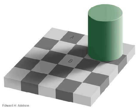 Ilusão de óptica tabuleiro