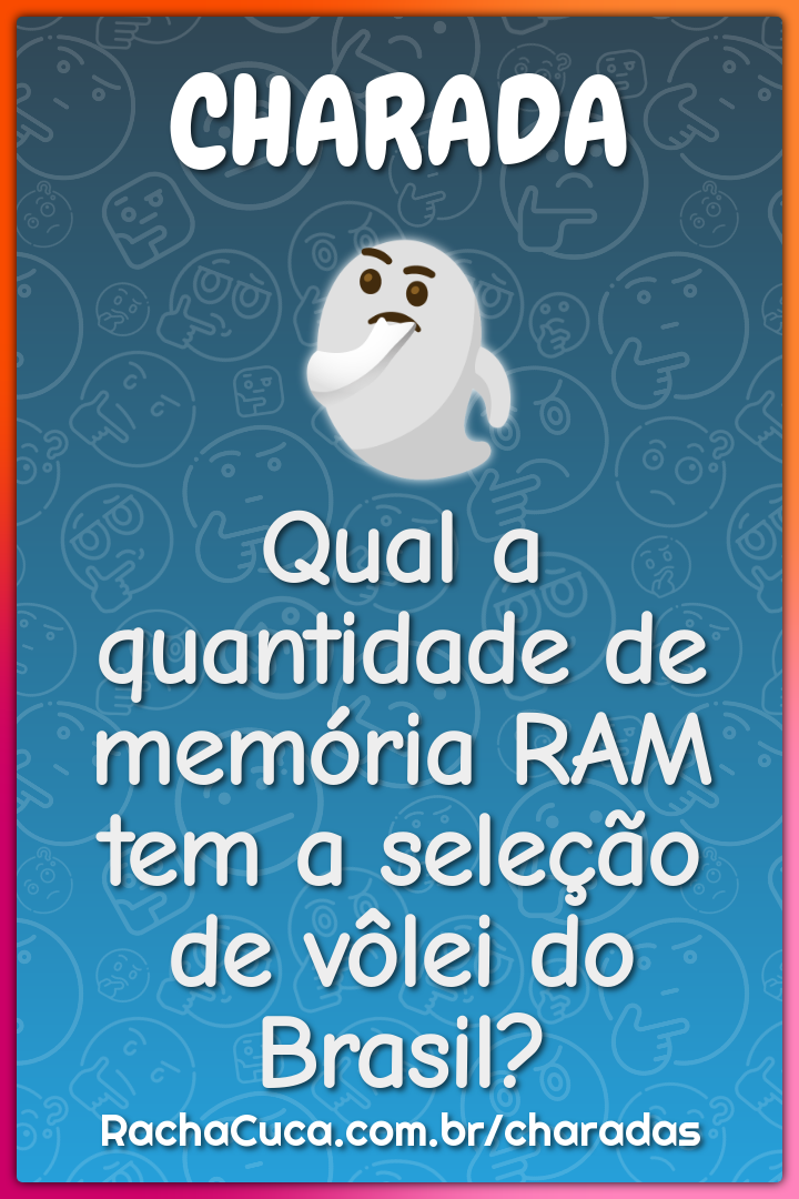 Qual a quantidade de memória RAM tem a seleção de vôlei do Brasil? -  Charada e Resposta - Racha Cuca