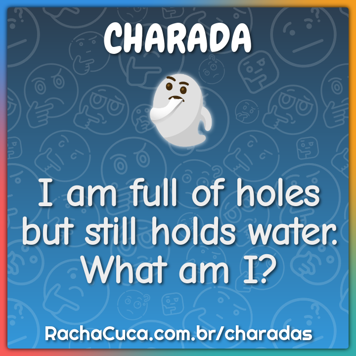 I am full of holes but still holds water. What am I?